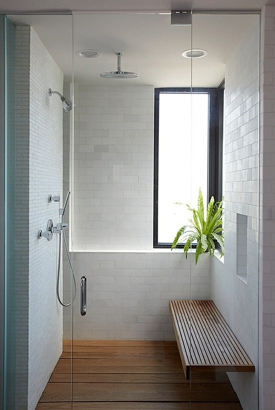 bathroom with spa bench.