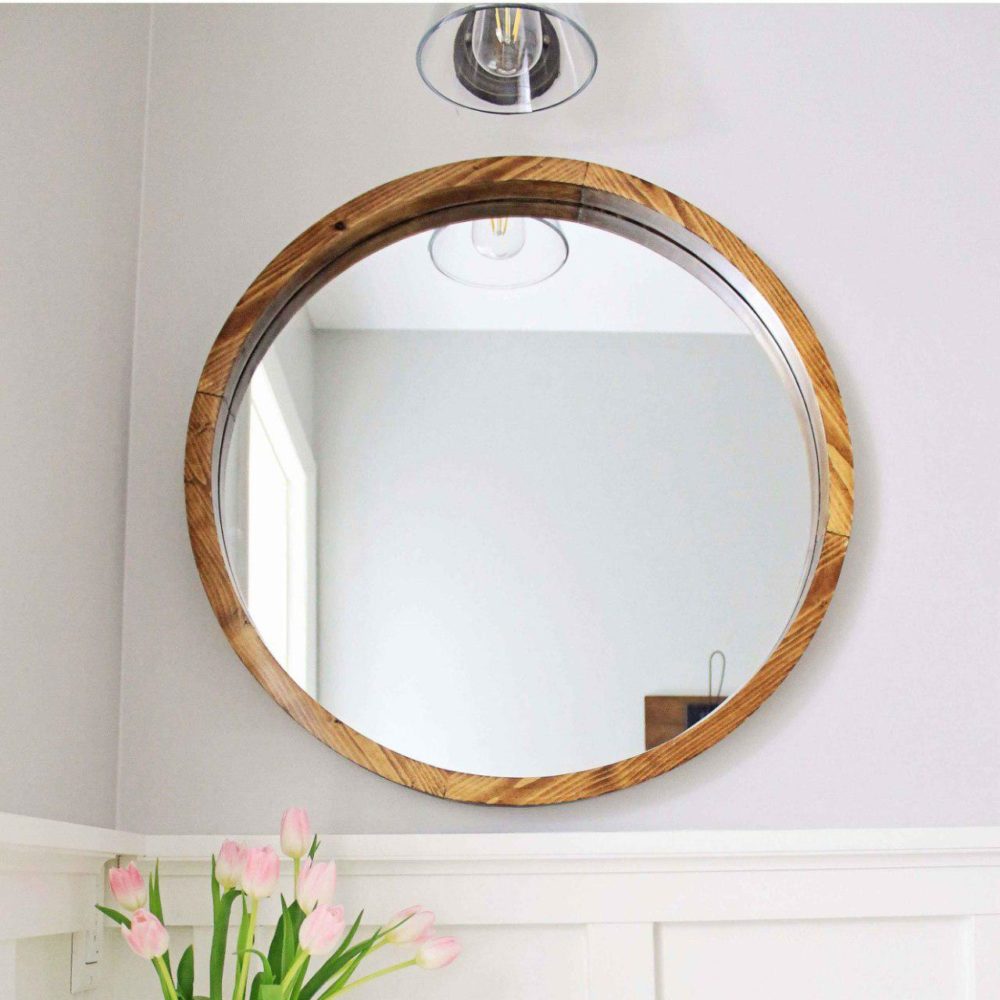 wooden round mirror - Taskmasters Dubai