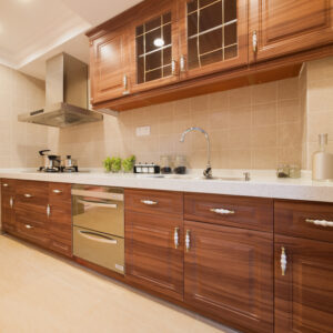kitchen with cabinets